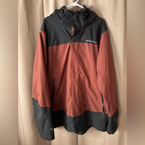 Eddie Bauer Other - Eddie Bauer WeatherEdge Plus 3 In 1 jacket shell two-tone black & rust Size T2XL